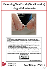 Clinical skills instruction booklet cover page, Total Solids